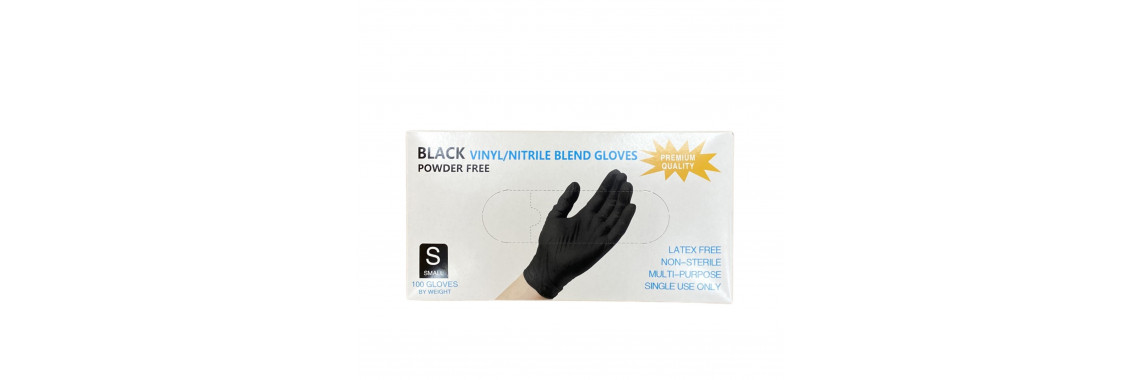 Перчатки Wally Plastic, 100 штук (50 пар) Нитровинил, чёрные